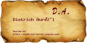 Dietrich Aurél névjegykártya